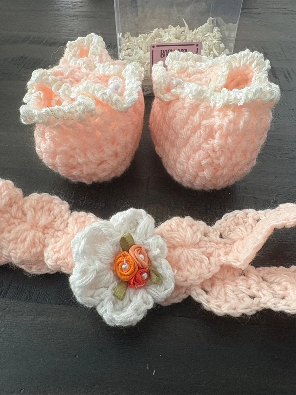 Handmade Baby Girl Pink Crochet Booties